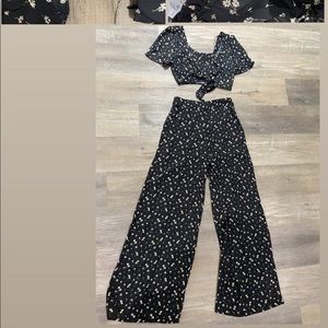Crop blouse and pant set